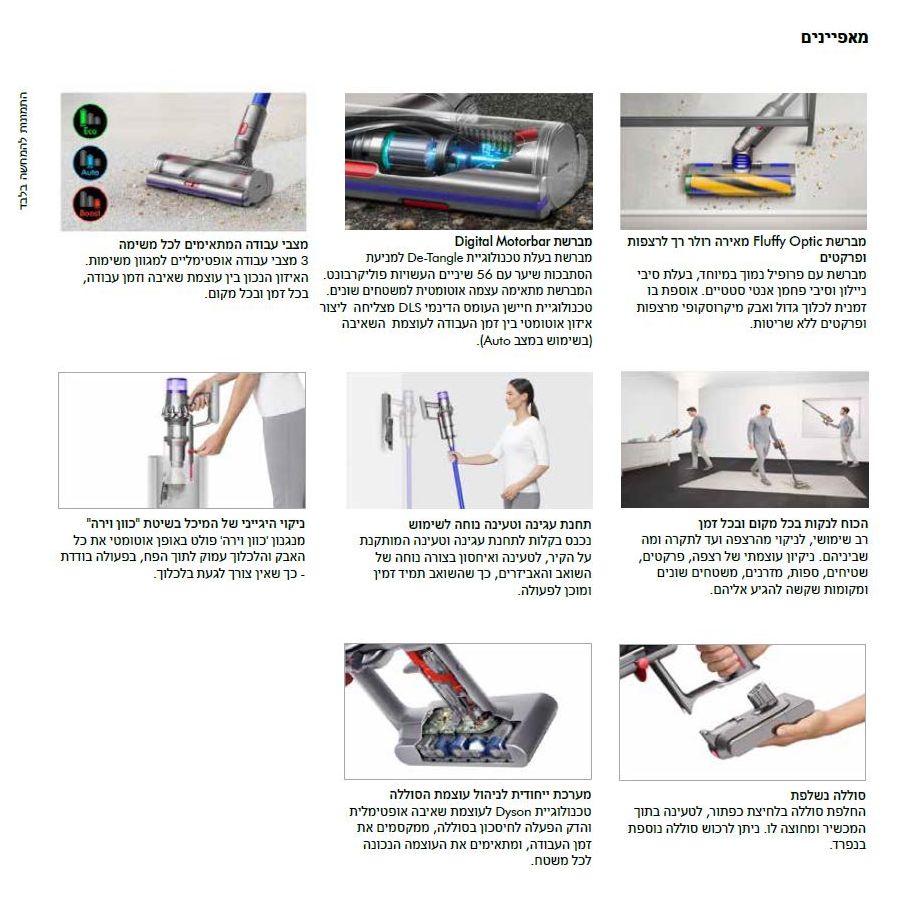 V15 DT Absolute New (SV47) - שואב אבק אלחוטי דייסון DYSON