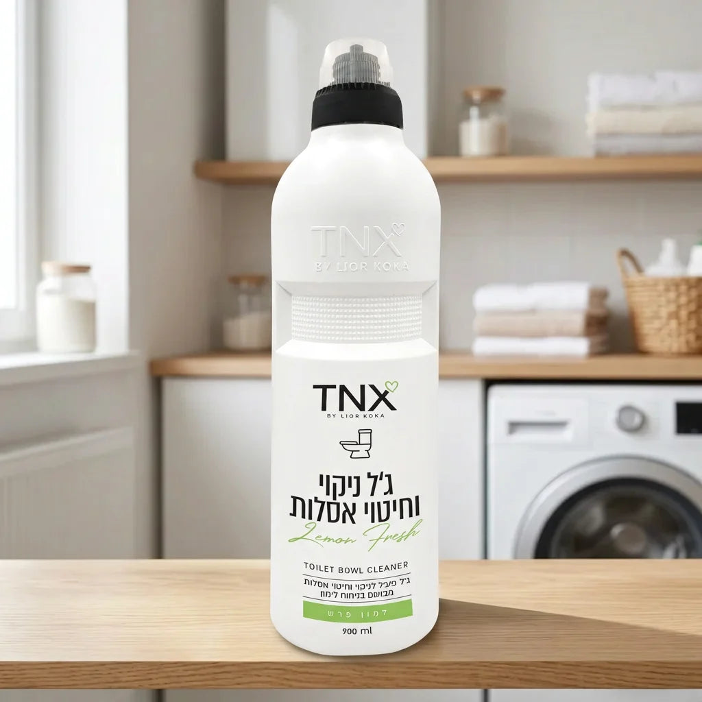 ג'ל אסלות 900 מ"ל TNX, Bright Clean, minimal props.