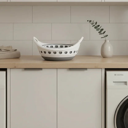 סל כביסה מתקפל, 22 ליטר, Scandi Neutrals, Modern, Bathroom Clinical, Laundry room, minimal props.