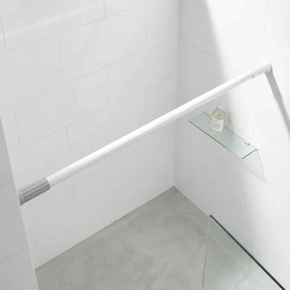 מוט וילון 70-120 סמ אלומניום לבן, Bathroom , Clear Sunny Day.