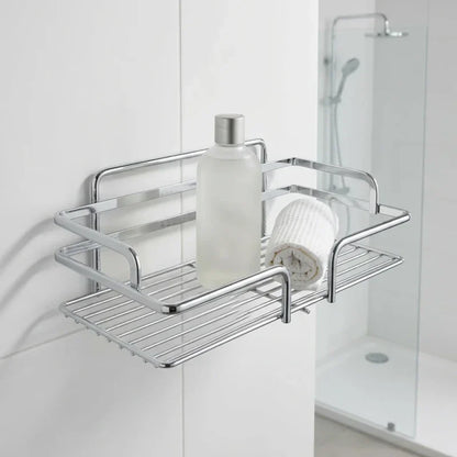 מדף רשת מלבני בודד ליברפול כרום, Bathroom , Clear Sunny Day.