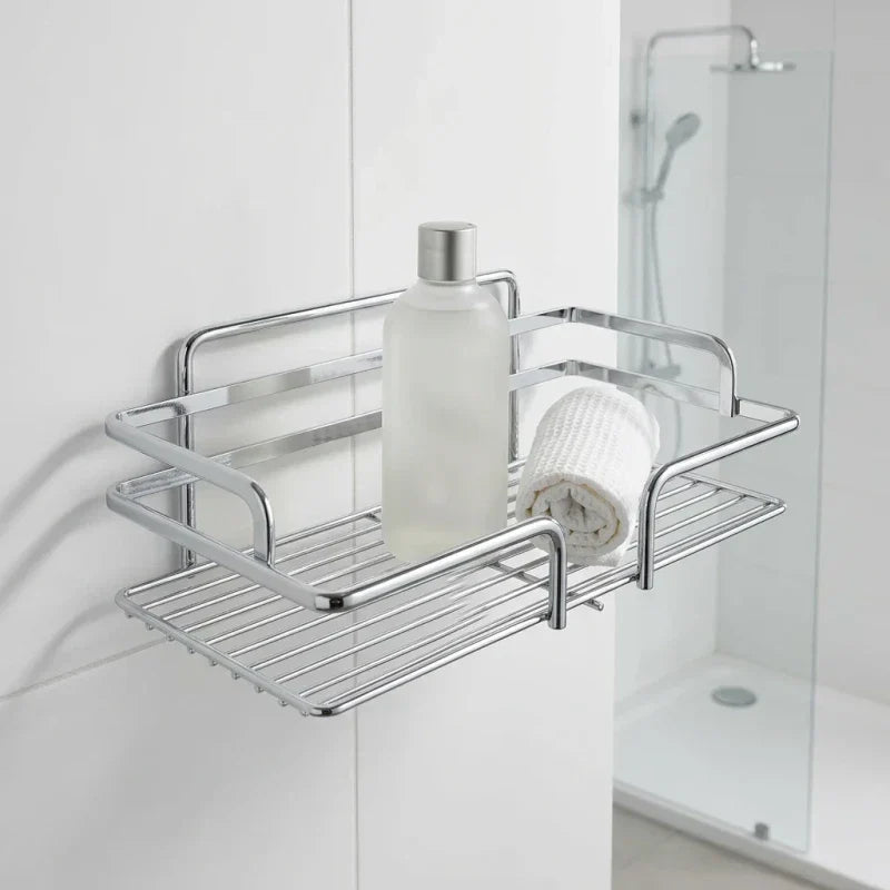 מדף רשת מלבני בודד ליברפול כרום, Bathroom , Clear Sunny Day.