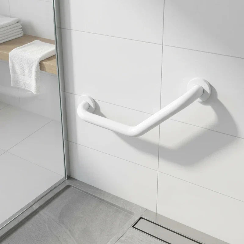 ידית אחיזה זוויתית 40 סמ לבן, Bathroom , Clear Sunny Day.