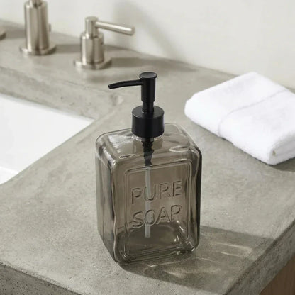 דיספנסר לסבון זכוכית אפור, Bathroom , Clear Sunny Day.