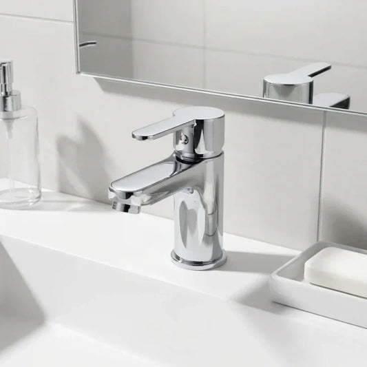 ברז לאמבטיה פרח פיה קבועה קצרה קליר - חמת, Bathroom , Clear Sunny Day.