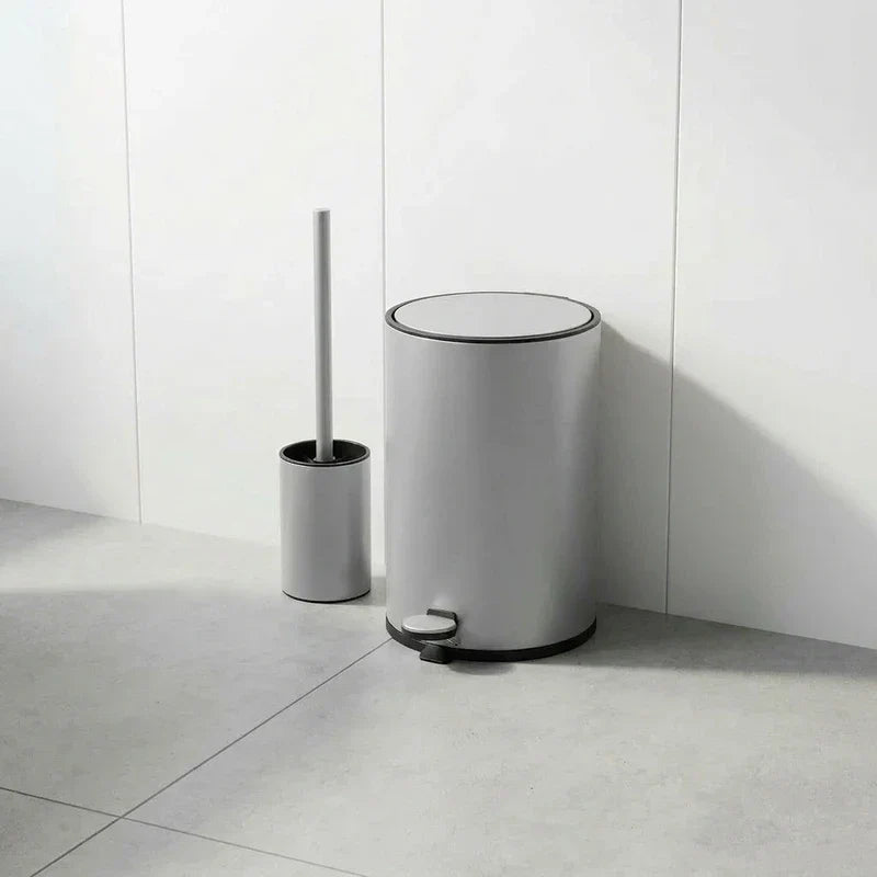 סט פח ומברשת אסלה ALIN אפור מט, Bathroom , Clear Sunny Day.