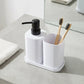 סט כוס סבוניה ודיספנסר פלסטיק לבן, Bathroom , Clear Sunny Day.