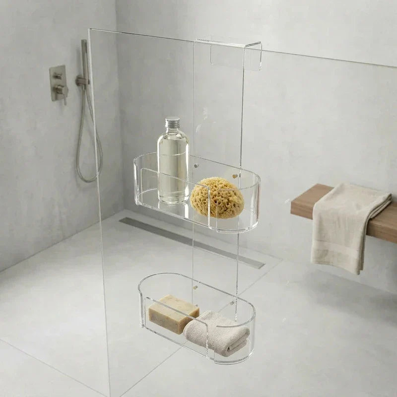 מתקן תלייה למקלחון אקרילי מעוגל BEERI, Bathroom , Clear Sunny Day.