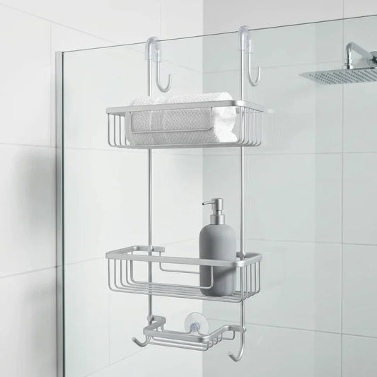 מתקן תלייה לאמבטיה אלומיניום כסוף, Bathroom , Clear Sunny Day.