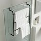 מתקן לתליית מגבות סולם מתכת מאחורי דלת, Bathroom , Clear Sunny Day.