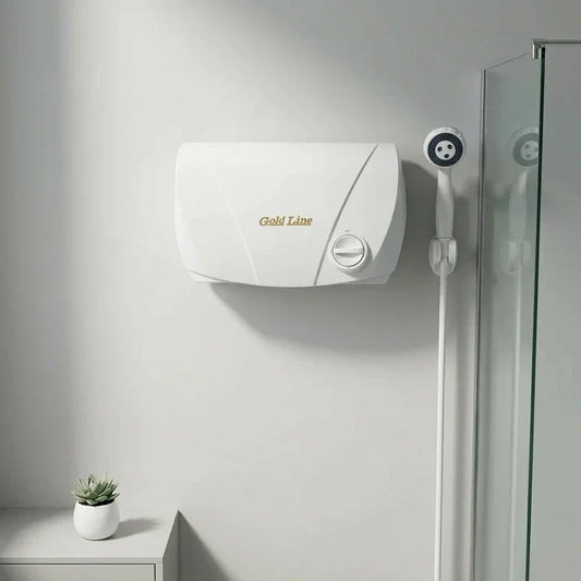 מחמם מים למקלחת גולד ליין 5.5KW, Bathroom , Clear Sunny Day.