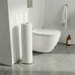 מתקן לנייר טואלט  לבן מתכת, Bathroom , Clear Sunny Day.