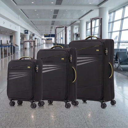 סט 3 מזוודות 19", 24", 28" בצבע שחור.