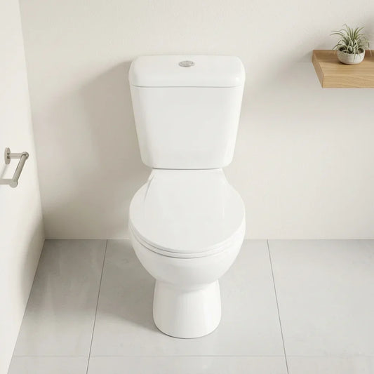 אסלה מונובלוק BUFALO RIMLESS לבן, Bathroom , Clear Sunny Day.