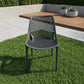 כסא פלסטיק PRIDE שחור, back yard, Clear Sunny Day.