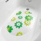 שטיח אמבטיה נגד החלקה אובלי שקוף פרחים, Bathroom , Clear Sunny Day.