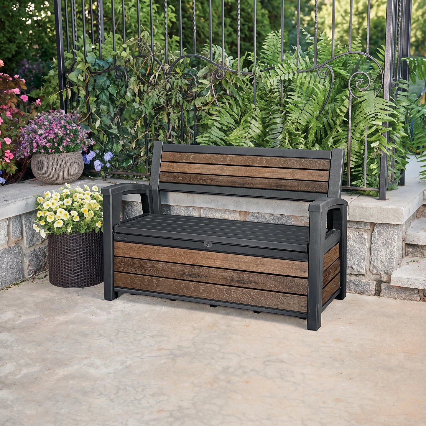 ספסל עם אחסון הדסון דקו, כתר, Dreamy Morning Glow.