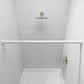 מוט וילון140-260 סמ אלומניום לבן  עם קפיץ פנימי, Bathroom , Clear Sunny Day.