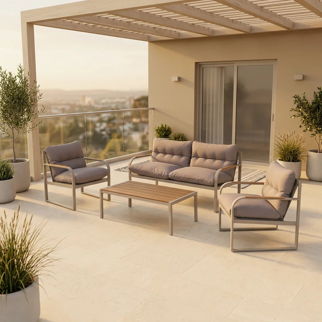 מערכת ישיבה פלורי, Scandi Neutrals, Rich Golden Hour.