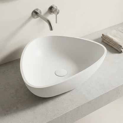 כיור מונח משולש אקרילי 57*45 ס"מ לבן מט, Bathroom , Clear Sunny Day.