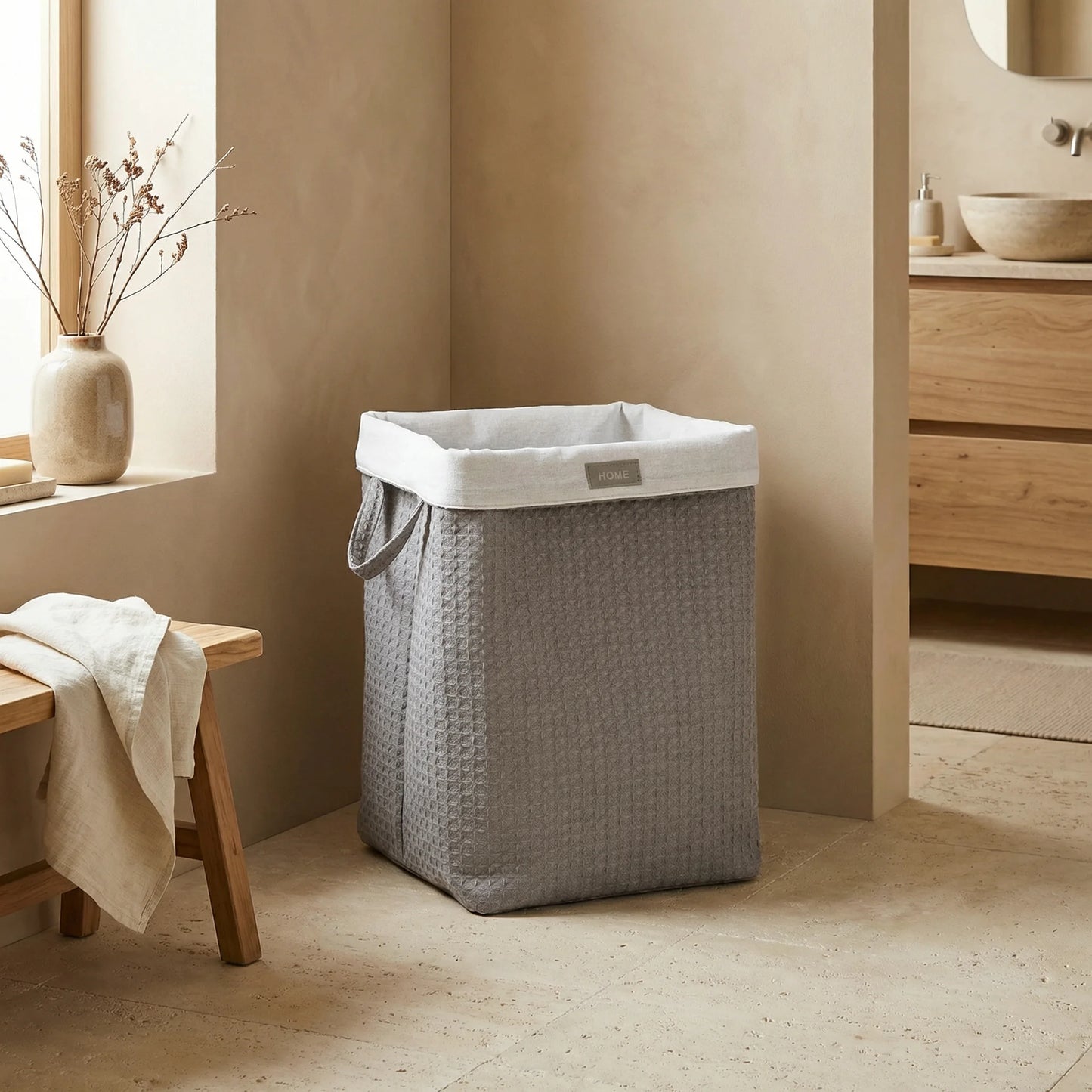 סל כביסה אפור פפיתה