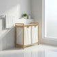 סל כביסה מחולק במבוק 2 תאים, Modern, Morning Haze, bathroom.