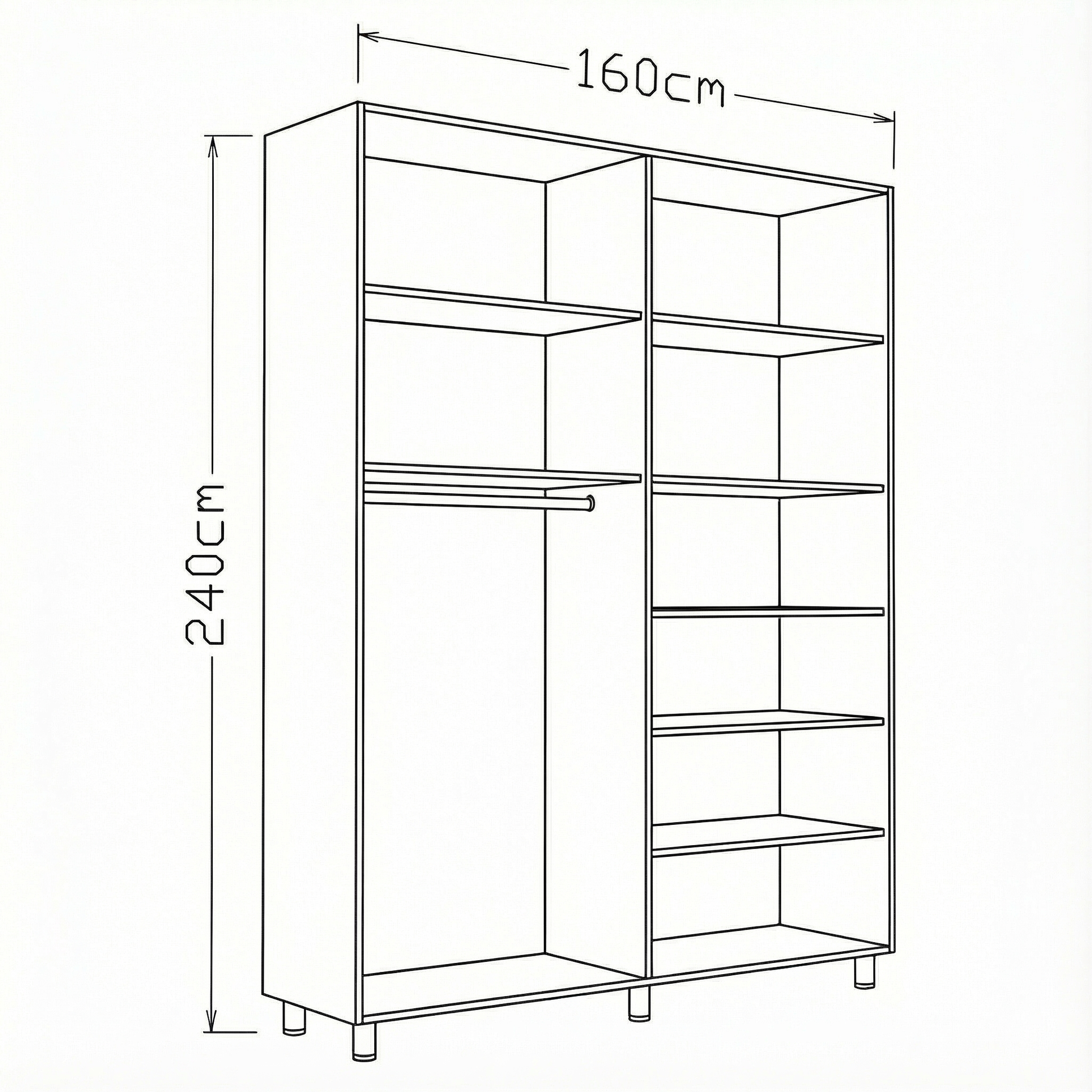 ארון בגדים עמי 4 דלתות שיש