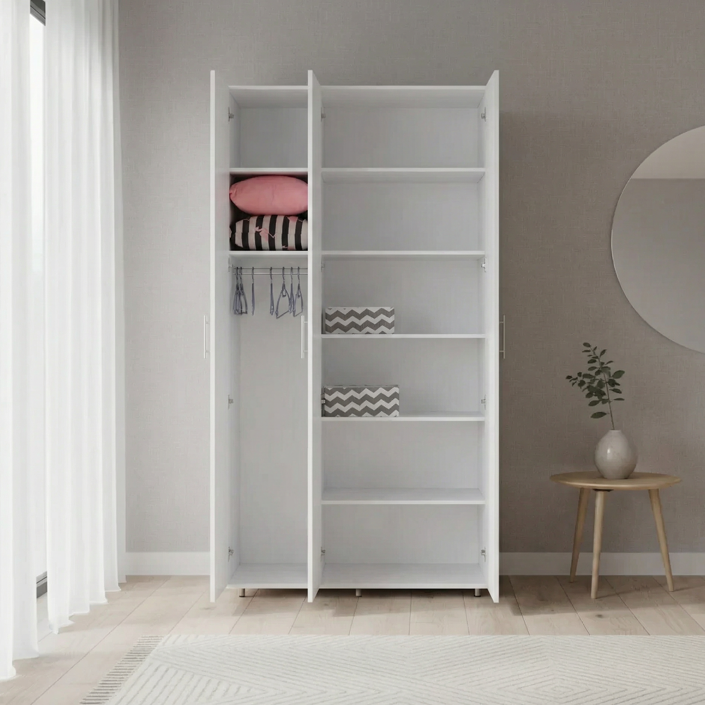 ארון בגדים עמי 3 דלתות תליה צרה לבן