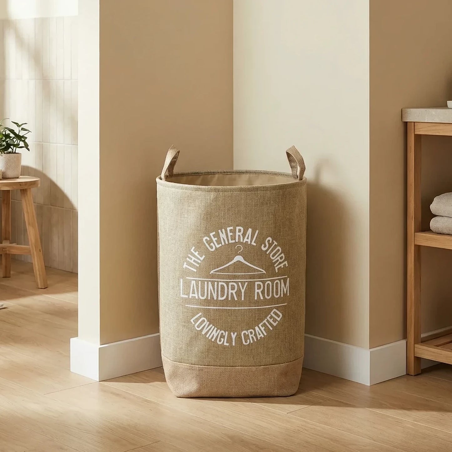 סל כביסה חום נטורל